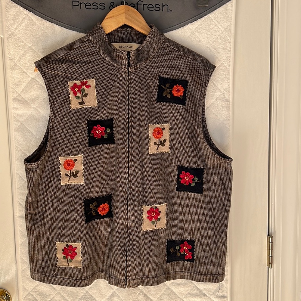 Bechamel Women Floral Western Style Vest, Size XL